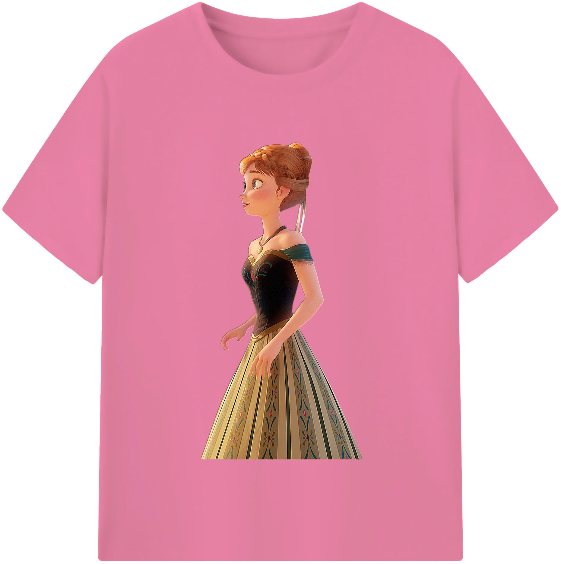 （画像用） アナと雪の女王 アンナ エルサ Frozen Anna Elsa 綿100％半袖Tシャツ（フロントプリント）